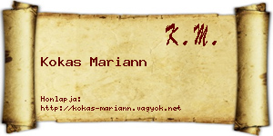 Kokas Mariann névjegykártya